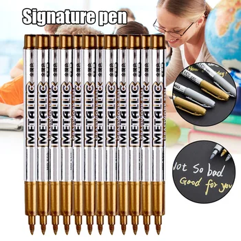 

Gold and Silver Marker Pens Children Kids School Home Office Use Signature Pens LHB99