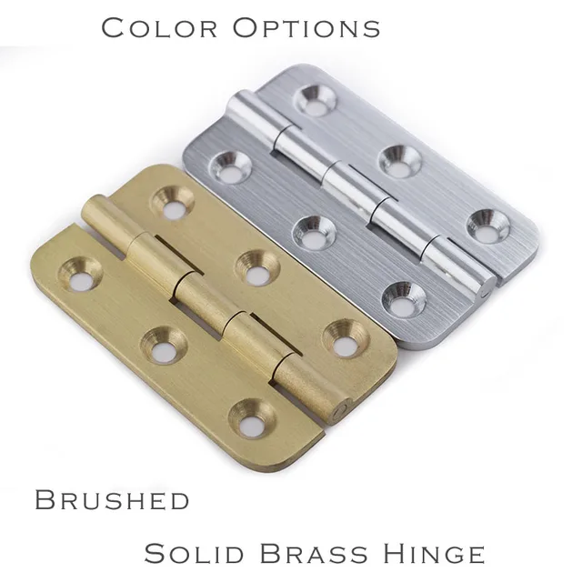 brushed nickel and brass color Solid brass 2" Hinge open 270 degree small furniture Hinge with screws 1