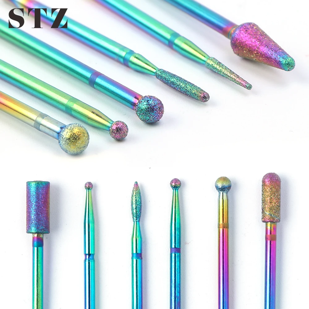 

STZ 6pcs Chameleon Cutters For Manicure Nail Drill Bits Set Diamond Nails Files Rotary Burr Bit Removing Gel Polish Tool CDT-1