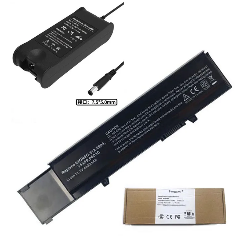 4400mAh лаптоп с Батарея + 19 5 V 4.62A AC Зарядное устройство для Dell Vostro 3400 3400n 3500 3500n 3700 3700n