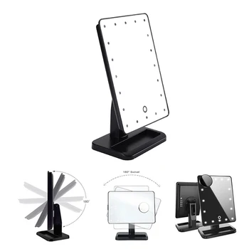 

20 LED Lights Makeup Mirror With Touch Screen 10X Magnifying 180 Degree Dimmable And Removable Vanity Mirror With Lights