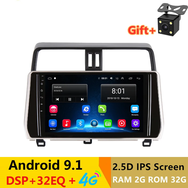 10.1&quot 2G RAM 32G ROM Android Car DVD GPS Video player For Toyota Prado 2018 headunit audio car radio stereo navigation wifi |