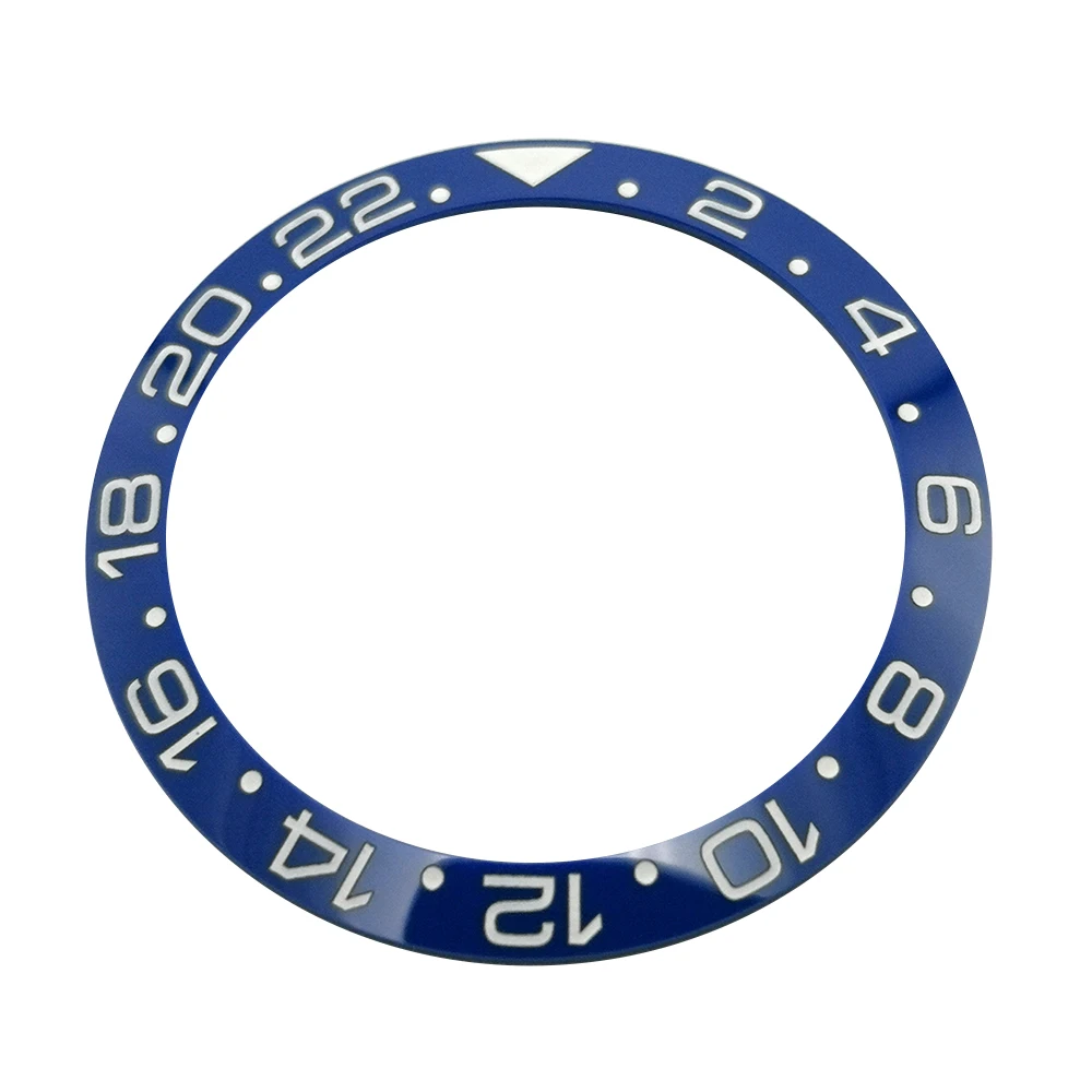 

New 38mm GMT High Quality Blue Ceramic Bezel Insert For skx007 skx009 Sub Divers Men's Watches Replace Accessories