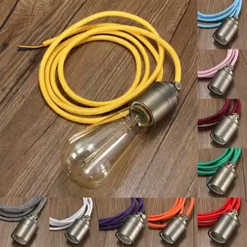 

2M Vintage E27 Lamp Holder Pendant Lights Socket 110V-220V Switch Screw Fitting Retro Edison Bulb E26 Copper Lamp Bases