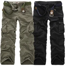 Высококачественные мужские брюки Карго повседневные свободные военные брюки с несколькими карманами длинные брюки для мужчин камуфляжные брюки для бега размера плюс