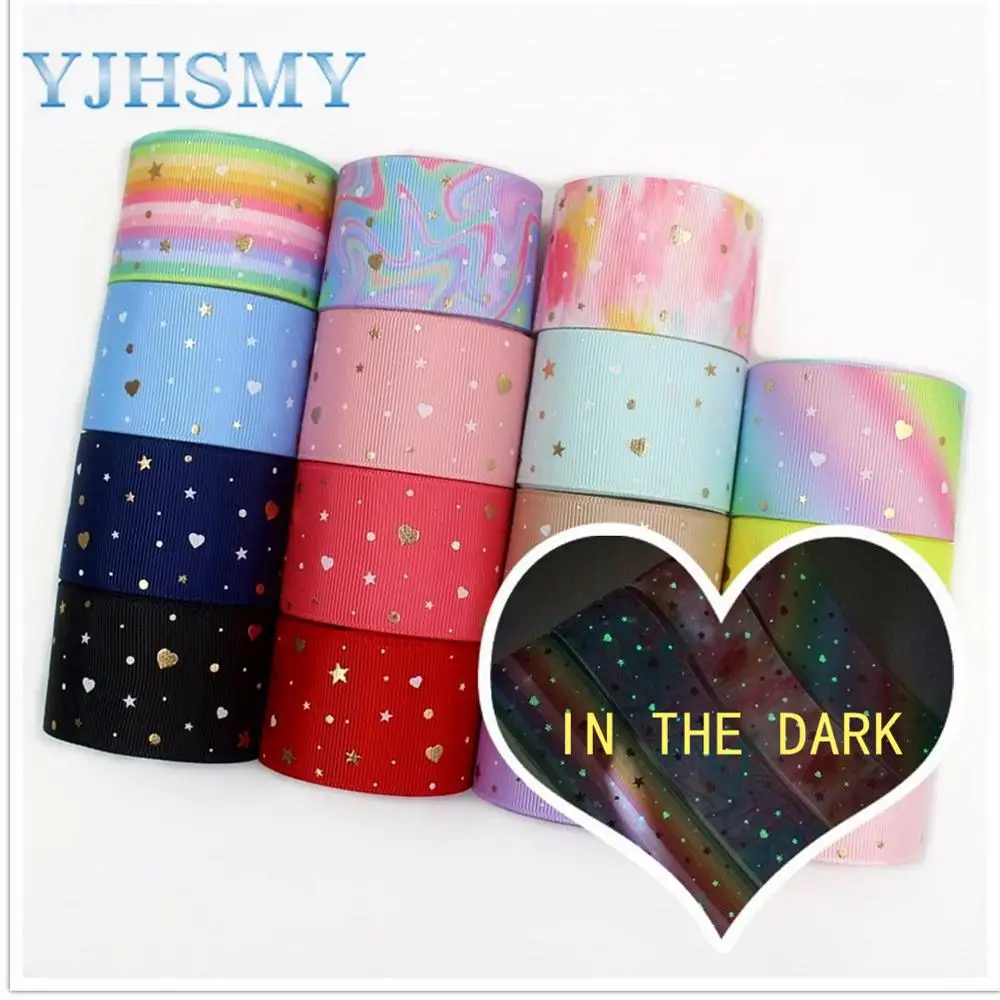 YJHMY I 19916 2172 38 мм 5 ярдов Новые Флуоресцентные цветные напечатанные ленты из