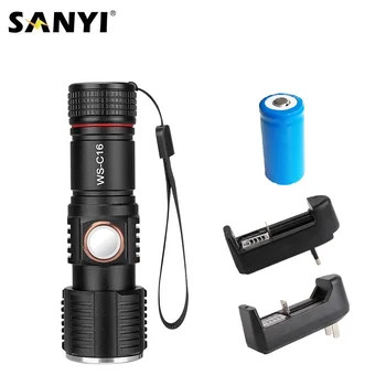 

3800LM T6 LED Tactical Flashlight Zoomable Focus Torch 16340 Flash Light Pocket Lights Working Lantern For Night Camping Fishing