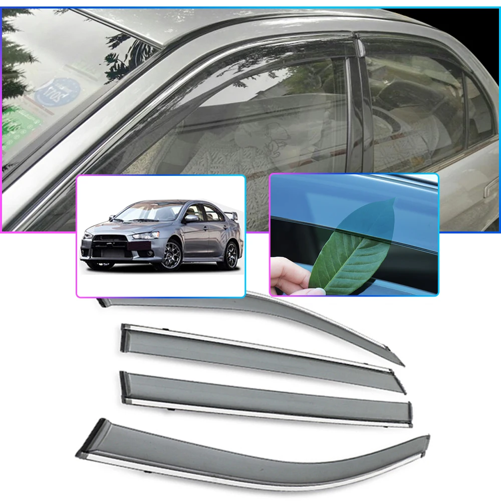 For Mitsubishi lancer 2006 2007 2008 2009 2010 2011 2012 2013-2015 Smoke car window visors sun Rain Guard Wind Deflectors 4PC | Автомобили