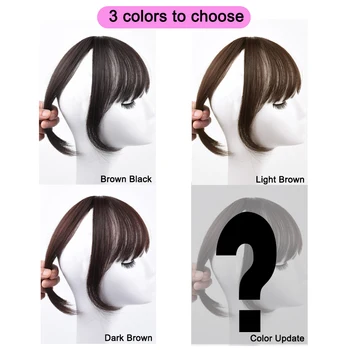 

DIANQI synthetic hair 3D Bangs Invisible Seamless Head Hair Fake Brown Black Bangs Short Hair Female Adult Women BB Clip Hair