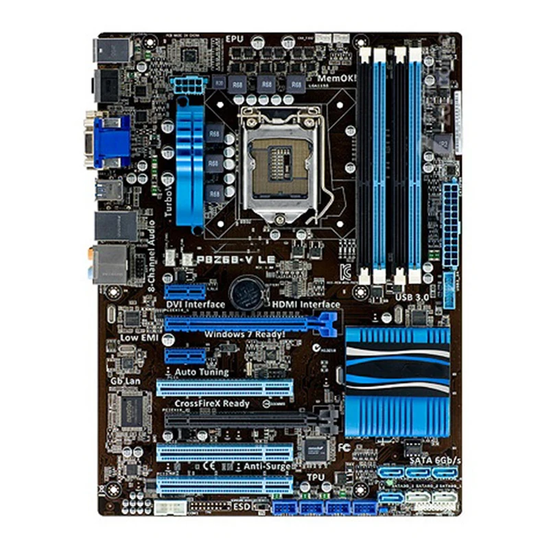 

For ASUS P8Z68-V LE Desktop motherboard Intel Z68 chipset LGA 1155 ATX DDR3 32GB SATA3.0 USB3.0 100% tested intact