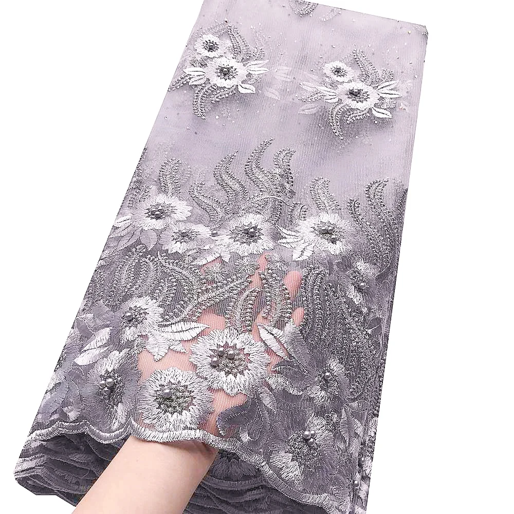 African Beaded Lace Fabric 
