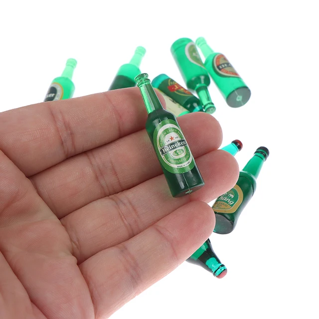 10Pcs New Creative 1/12 Dollhouse Miniature Simulation Green Bottles Dolls House Accessories Kids Toys 1