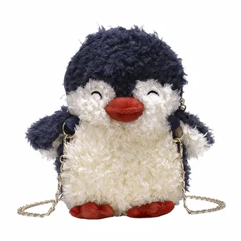 

Cartoon penguin Baby plush backpack Cute litter blinking hairy penguin doll Animal backpack plush toys girls bags gift schoolbag