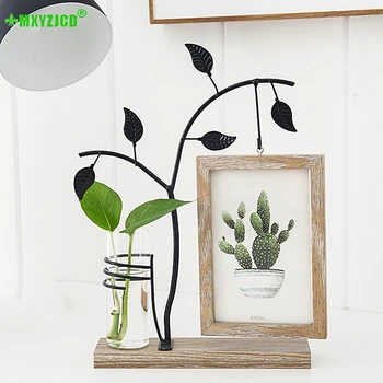 

Hydroponique plante verre Vase petit cadre Photo bureau Transparent fleur Arrangement conteneur maison feuille Sculpture