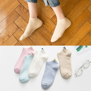 

ankle socks korean style women cute e girl pink aesthetic bas fall summer short white sheer cotton loli modis 5 pair