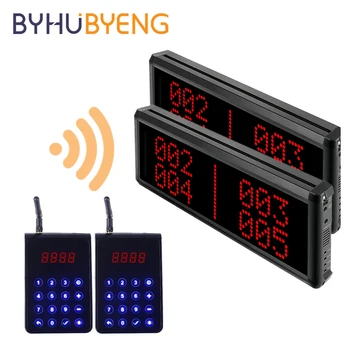 

BYHUBYENG Electronic Queue Management Wireless Calling System Customer Pager Call Number Restaurant Display Keypad Customized