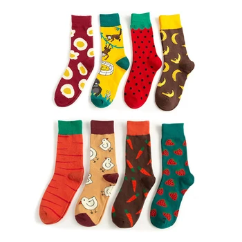 

Autumn and winter new Korean version of the school style lovers socks wholesale cartoon animal fruit tide socks casual socks