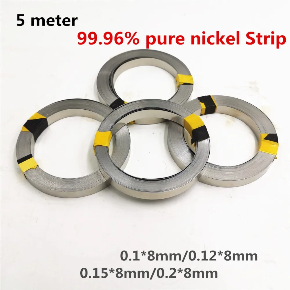 5 Meter Pure Nickel Strip 99.96% For Li 18650 Battery Spot Welding Machine Welder Equipment Nickel Belt For Battery Packs flux core welding aluminum