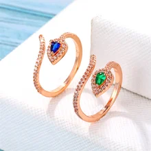 VKME модное геометрическое кольцо с кристаллами для женщин, регулируемое кольцо для открытия, Женское Обручальное кольцо, подарок