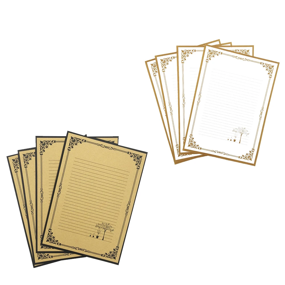 Zullen Middag eten menigte Vintage Briefpapier 8 Pack Elegante Antieke Retro Gevoerd Voor Schrijven  Gedichten Teksten Letters Kantoor Notities Trouwkaarten|Brief pad / papier|  - AliExpress