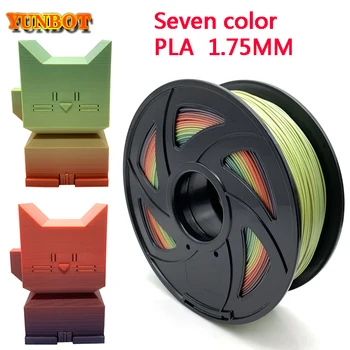 

New Arrival Seven color/Rainbow PLA Filament 1.75MM 1KG Colorful PLA Filament Dimension Accuracy ±0.02mm 3D Printer Material