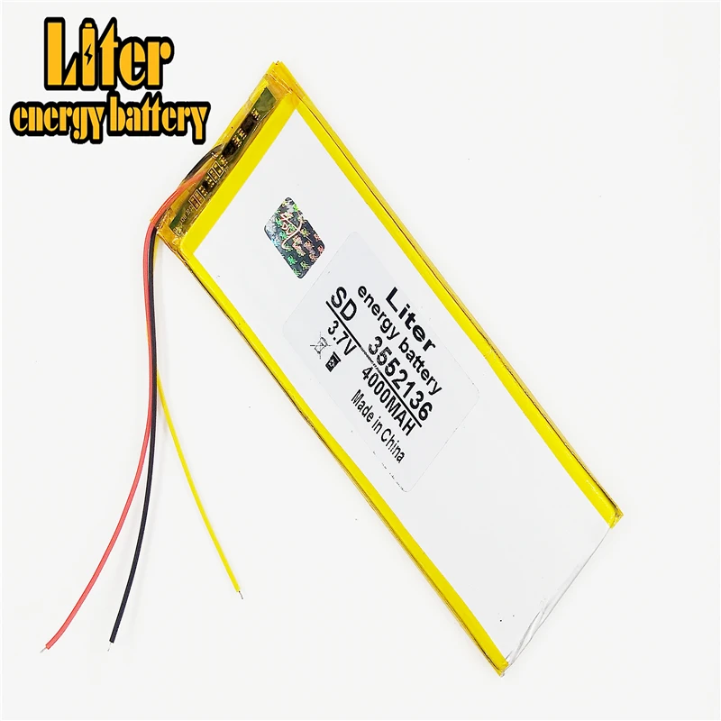 3 линии 3552136 3550135 7 V 4000mah литровая батарея литий полимерный планшет средняя