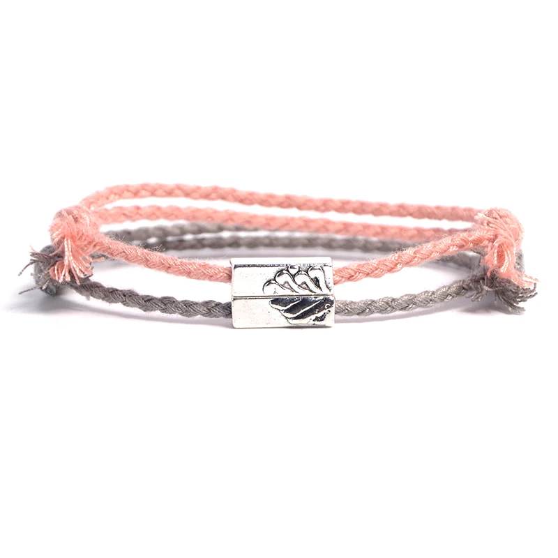 Couple Bracelet Минималистичный плетеный браслет для влюбленных, богемный простой зеленый розовый струнный браслет для пары для женщин и мужчин, ювелирные изделия на руку Bileklik - Окраска металла: Couple Bracelet