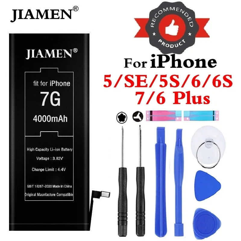 0 цикл печати oem оригинальный телефон батарея для iPhone 6 6S 7 5S 5 SE plus замена качества