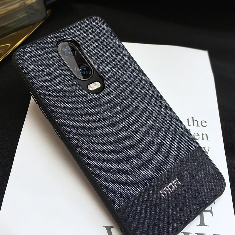Oneplus 6T чехол Mofi One Plus накладка 1 + Задняя крышка темный цвет деловой костюм ткань