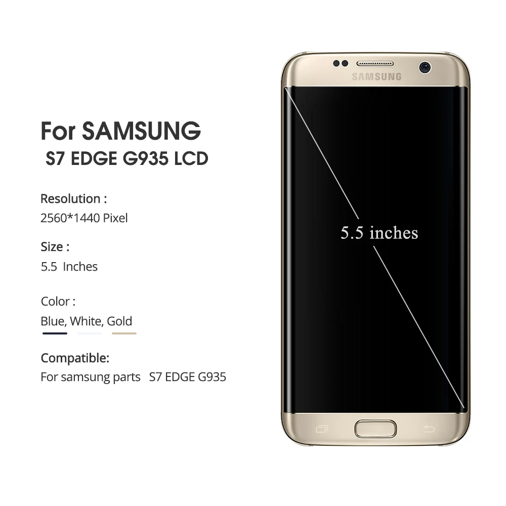 5 ''сменный ЖК дисплей для SAMSUNG S7 Edge G935 G935F сенсорный экран дигитайзер с рамкой