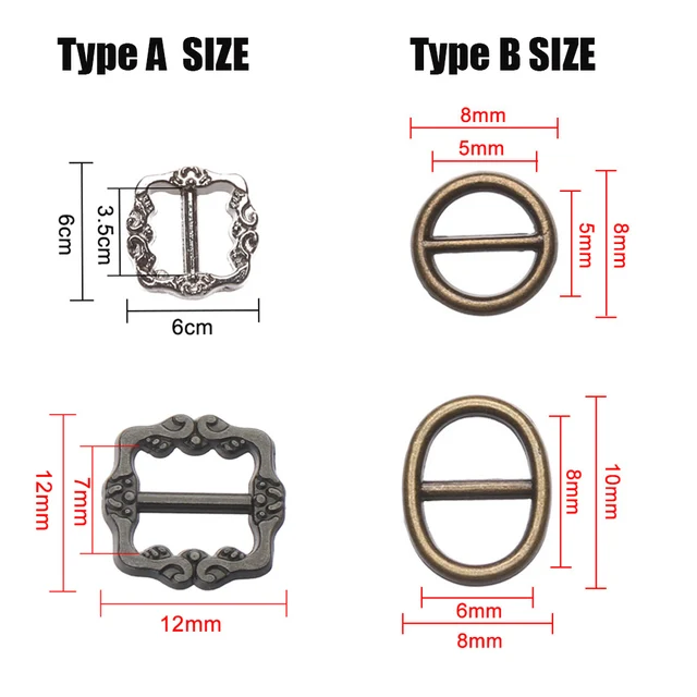 20PCS DIY Mini Buckles For Doll Toys Shoes Clothes Sewing Accessories Ultra-small Pattern Belt Buttons Buckles 3.5mm/7mm 6