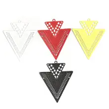 DoreenBeads модные медные Филигранное тиснение Подвески черный желтый наконечник стрелы стиль ювелирных изделий DIY фурнитура 40 мм x 32 мм, 10 шт