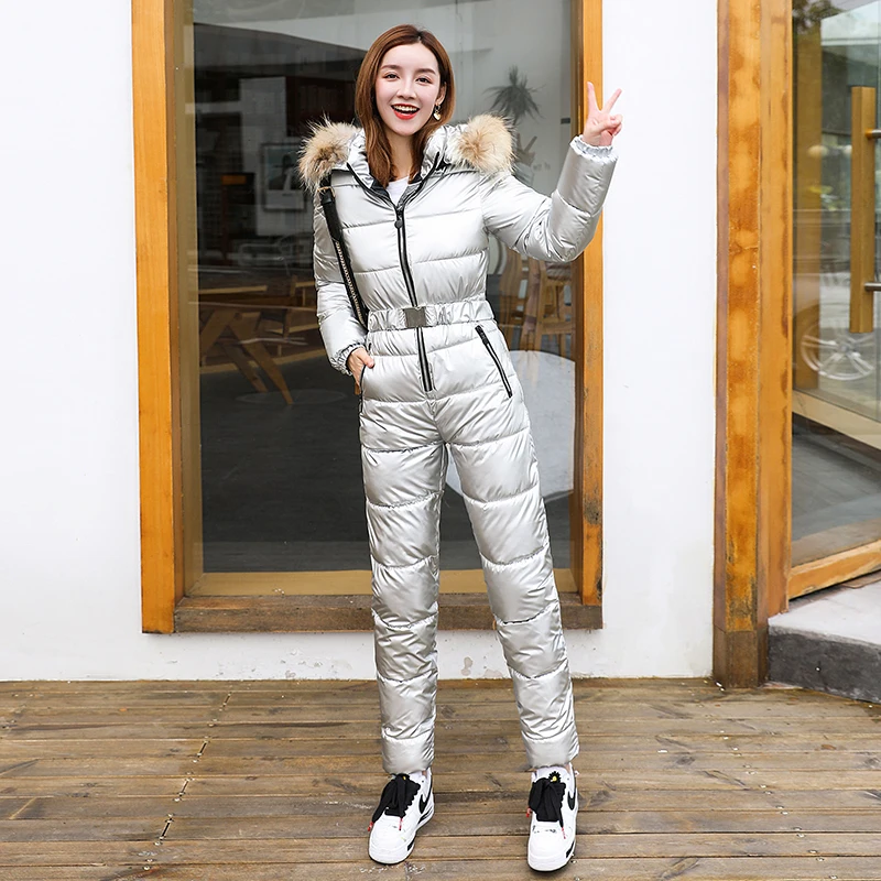 One Piece Outfit Ski Suit Women Jacket Winter Jumpsuit Female