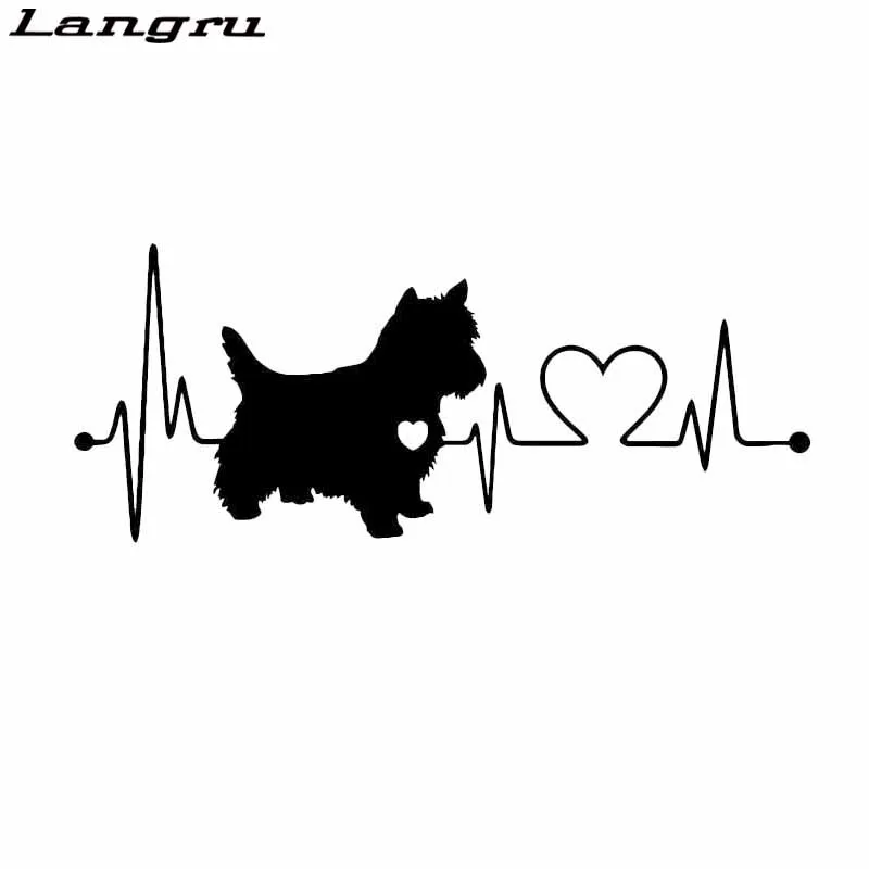 Langru West Highland Westie собака сердцебиения виниловые аксессуары для автомобиля Jdm |
