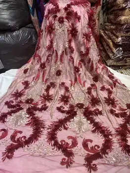 

French Net Lace Fabric 2020 Latest African Lace Fabric With Embroidery Mesh Tulle Lace Fabric High quality Nigerian Lace