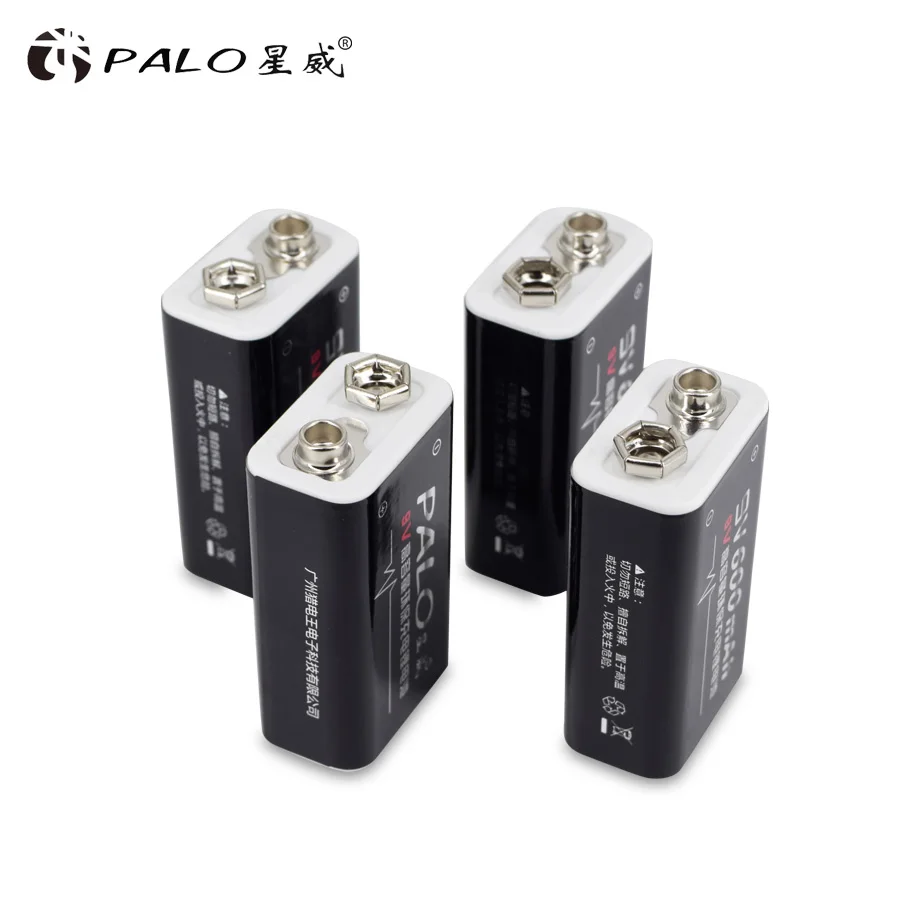 PALO 4 шт 9 V 6F22 600 мА/ч литий ионный Перезаряжаемые Батарея шт. штук Вольт аккумулятор