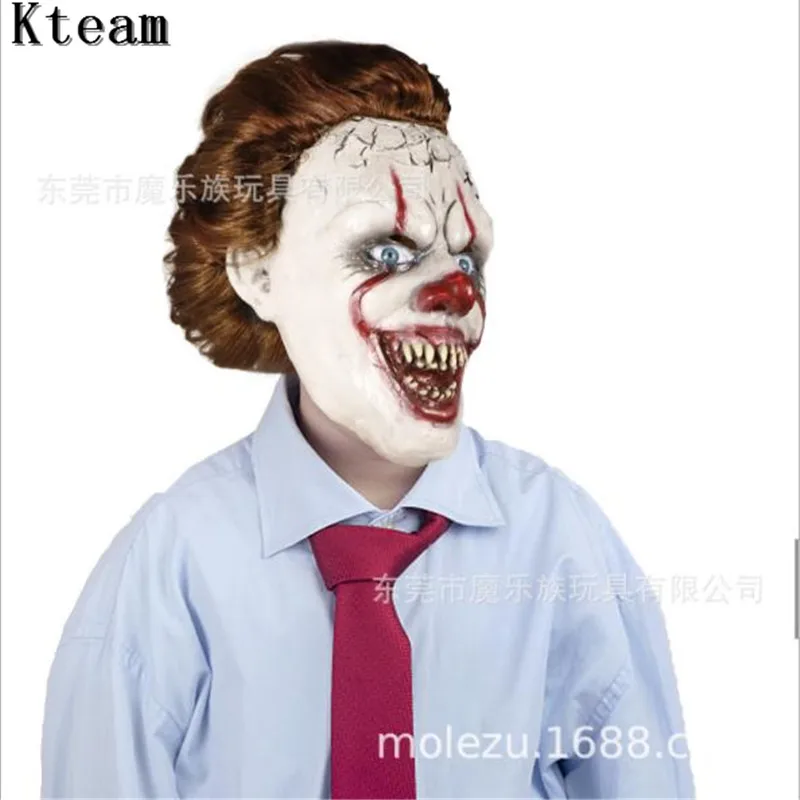 Новая страшная маска Stephen King's It Pennywise 2 Horror одежда для клоуна Маска Клоун Маска для Хэллоуина аксессуары для косплея