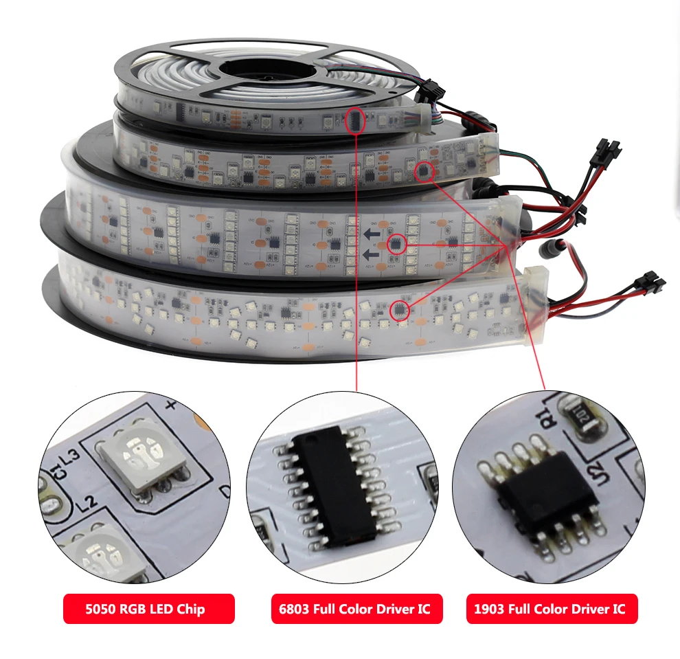 6803 1903 IC цветная светодиодная лента с эффектом "Бегущая Волна" светодиодная полоса света струящаяся вода свет 5050 цвета сменные полосы+ 133 программа RF контроллер+ адаптер