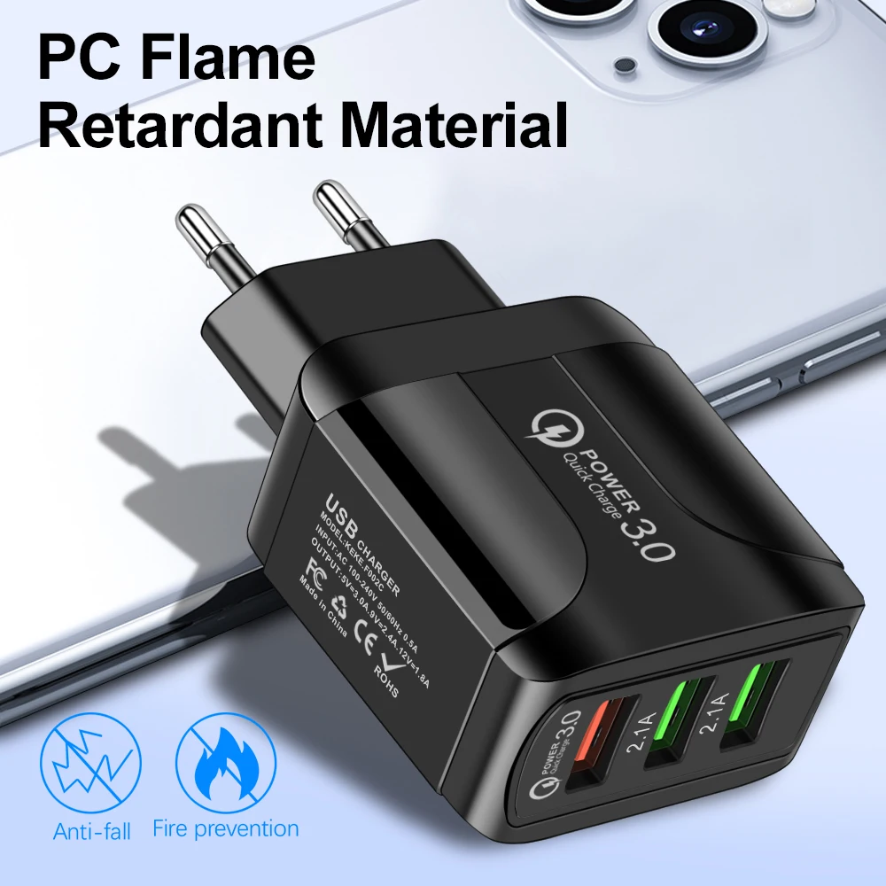 USB зарядное устройство для iPhone Xiaomi Huawei Samsung EU/штепсельная вилка американского