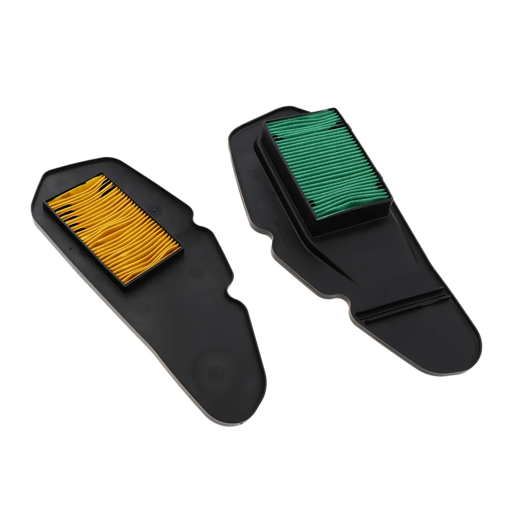 2pcs Repair Part for Honda PCX 150 Motorcycle Accessories Air Cleaner Replacement Filter Element, Yellow+Green