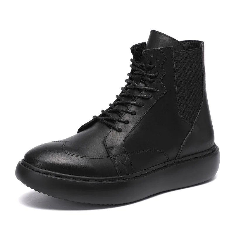 Autumn Winter British Retro cowhide Cowboy Boots Mens Cowhide Genuine Leather British Short Boots  Mens Boots and Luxury Shoes