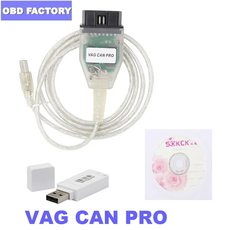 Сканер VAG CAN PRO 5 51 BUS + UDS K line VCP диагностический кабель OBD2 с ключом|Кабели и