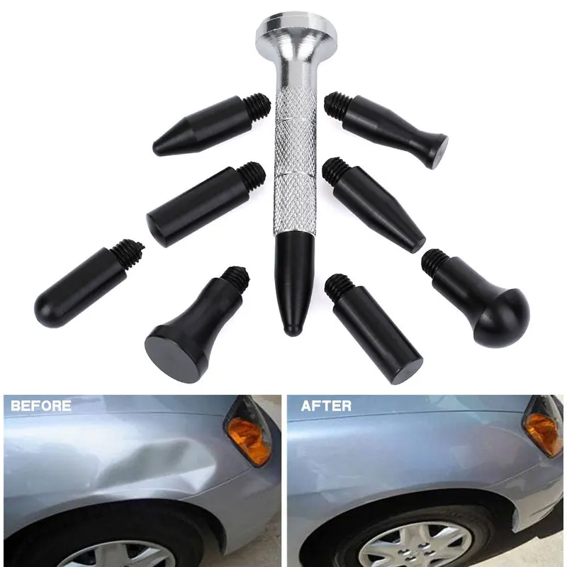Dent Repair Kit Dent Remover Universal Flattening Pen Tools Kits Car Panel 9pcs Aluminum Durable