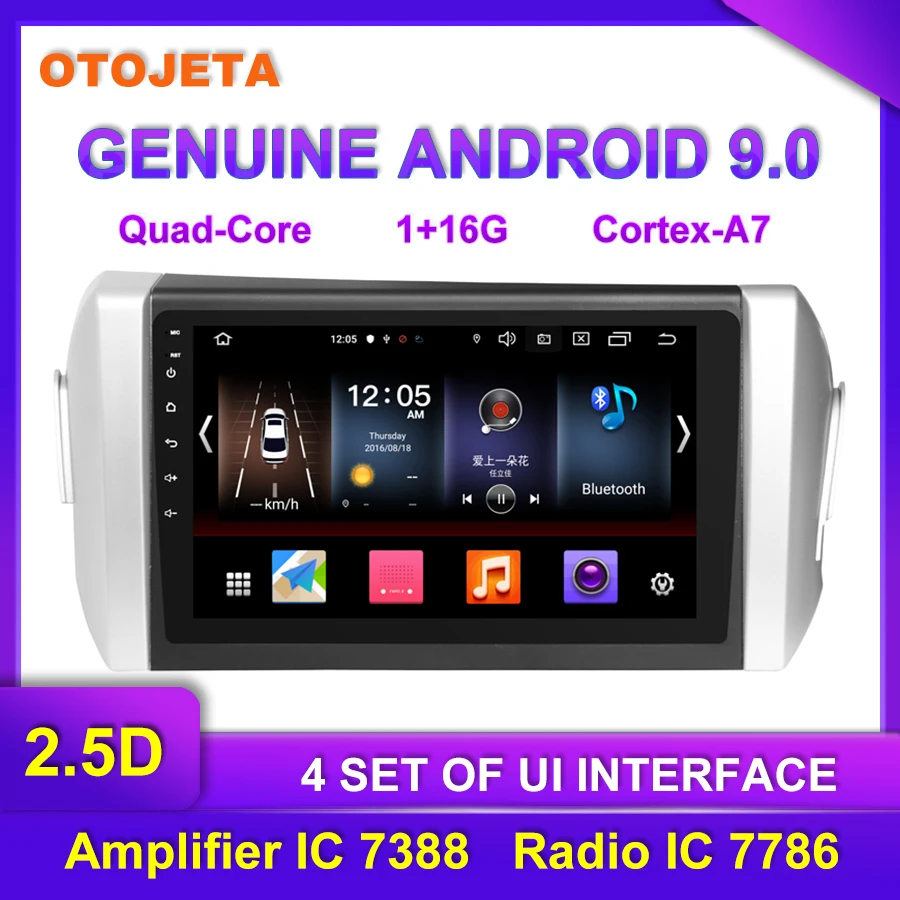 

Factory direct sale OTOJETA Android 9.0 Car Multimedia Radio For Toyota INNOVA Right SWC GPS Bluetooth Navigation tape recorder