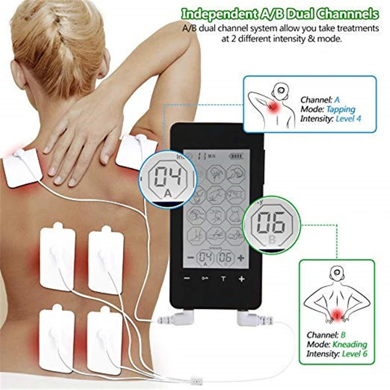 Electrodes Massager Electrostimulation Relaxation EMS Electrode Pads  Electric Tens Acupuncture Therapy Machine Oil Massage Gift