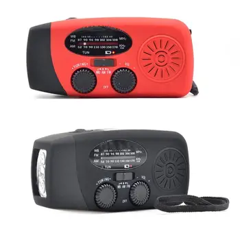 

Solar Hand-cranked Radio With Flashlight Charging Radio Usb Interface Digital Display 3 Led Waterproof