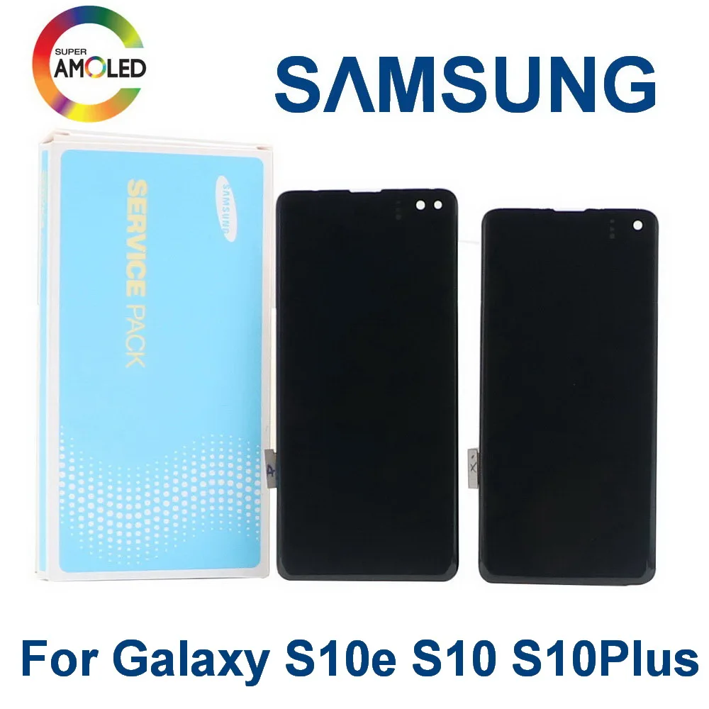 Оригинальный SUPER AMOLED ЖК дисплей для SAMSUNG Galaxy S10e G970 S10 G973 Plus G975 сенсорный экран