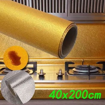 

40x200cm self-adhesive kitchen oil proof wall paste kitchen household fume proof sticker refurbish kitchen tile wall sticker