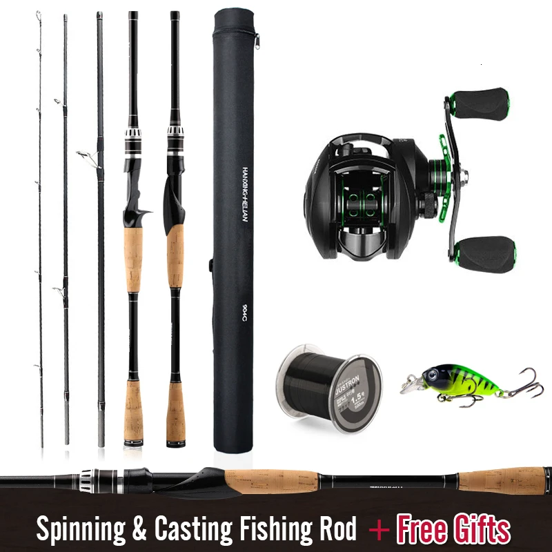 

Ultra Light Fishing Rod 1.8/ 2.1/2.4/2.7/3.0M 4 Section M Power Carbon Fiber Spinning/Casting Travel Rod 10-30g Fishing Tackle