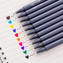 10 цветов 0,38 мм волоконные маркерные ручки Fineliners на акварельной основе Эскиз Рисование художественный фетровый наконечник Тонкий крючок линия ручка тонкий точечный лайнер